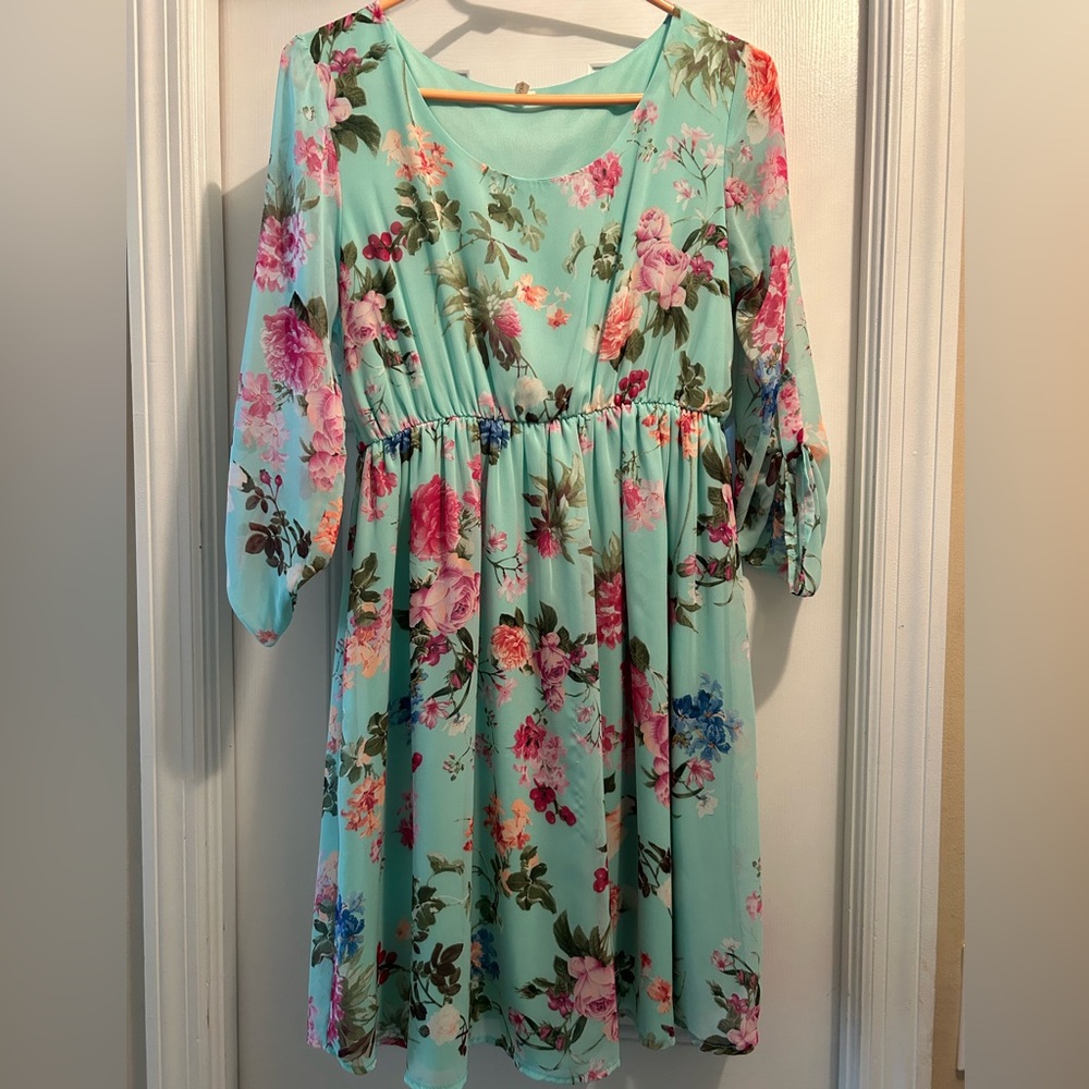 Pinkblush - Maternity Mint Floral Dress - Small